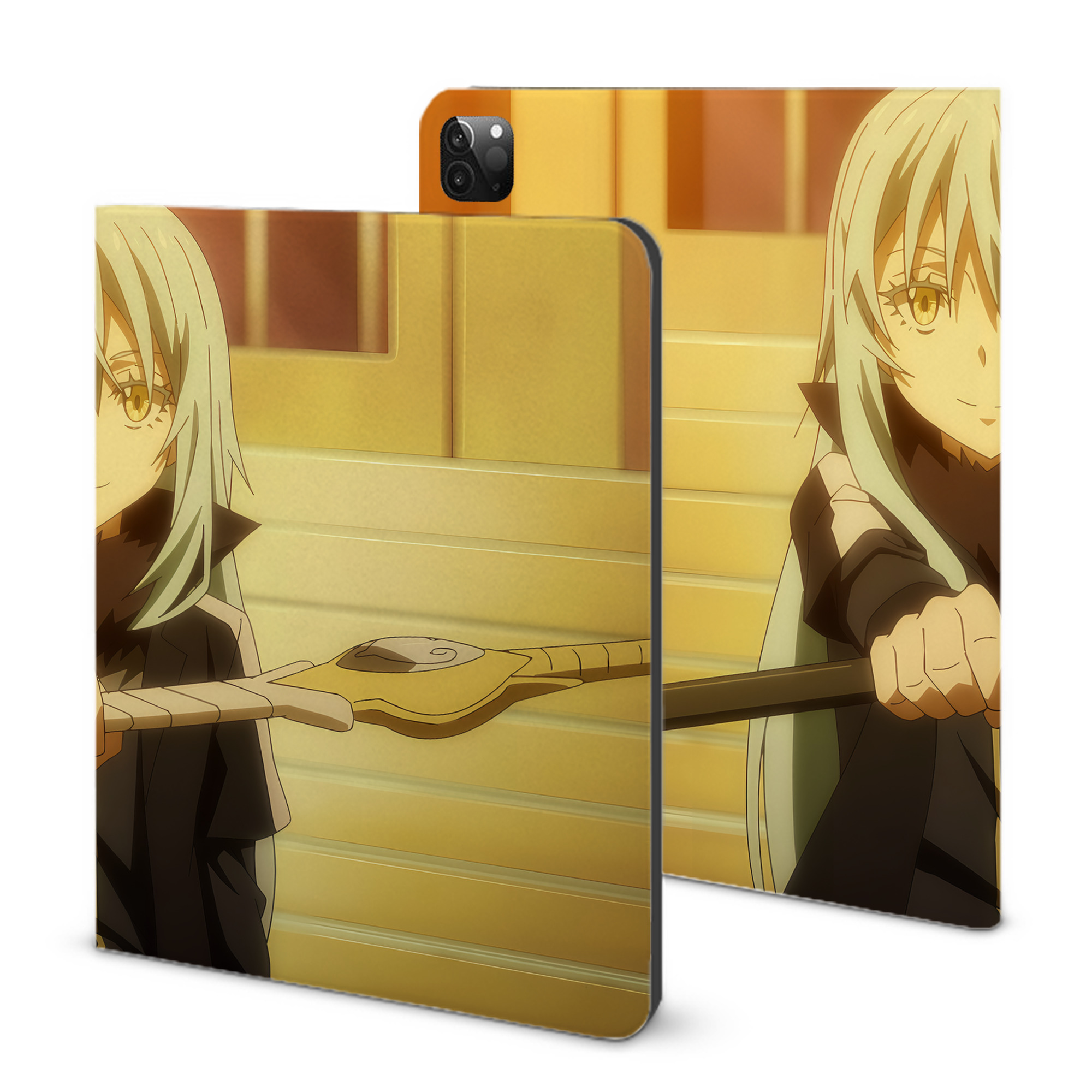 （画像用） 転スラ Regarding Reincarnated to Slime IPadケース ペンホルダー付き ブックスタイルデザイン